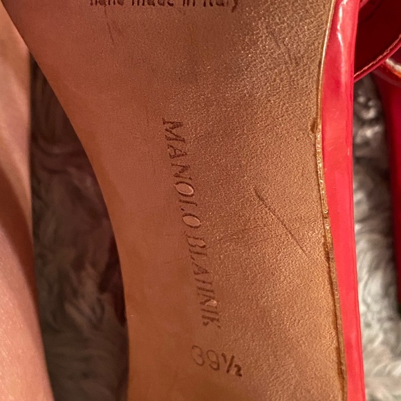 Manolo Blahnik RED Strappy Heels - Picture 12 of 16